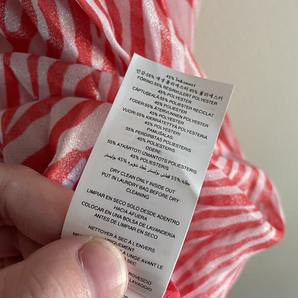 Michael Kors L Pink Zebra Print Sleeveless Chain Detail Pleated Halter Top NWT - Picture 11 of 13